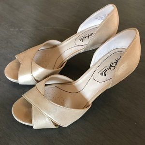 Mykonos gold heels by LifeStride